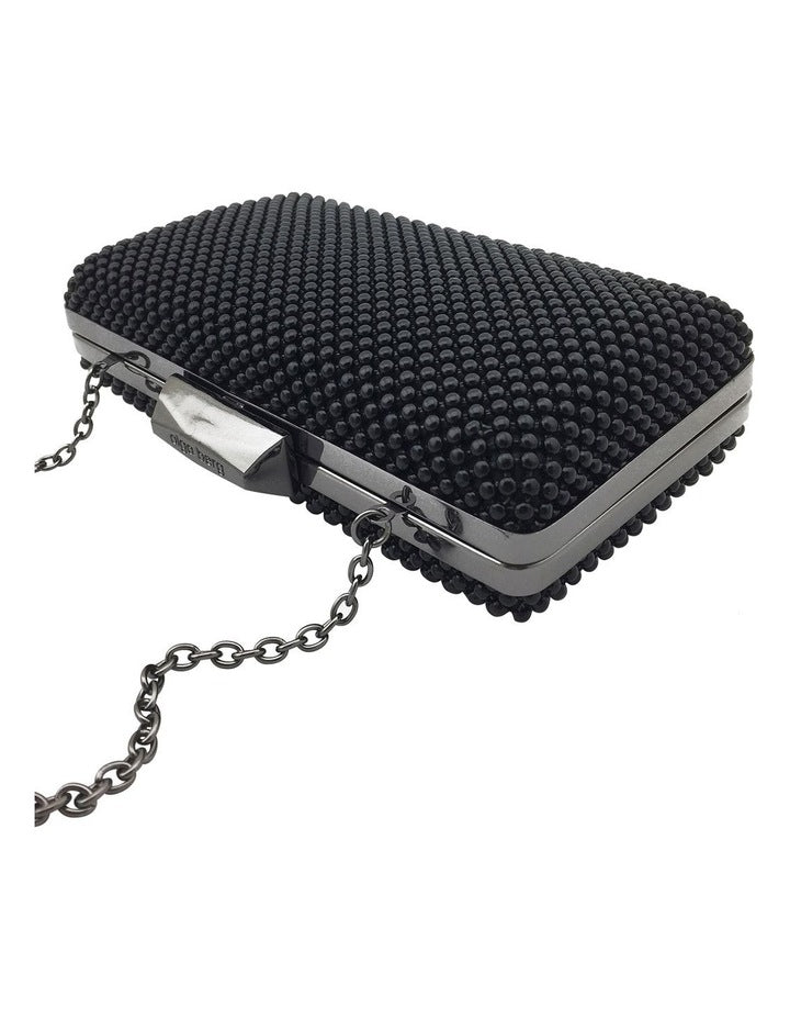 Natasha Ball Mesh Clutch in Black