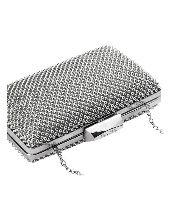Natasha Ball Mesh Clutch in Silver