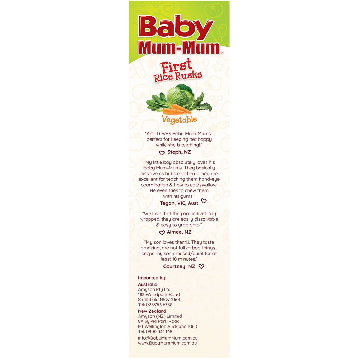 Baby Mum-Mum Snack Vegetable Rice Rusk 36g