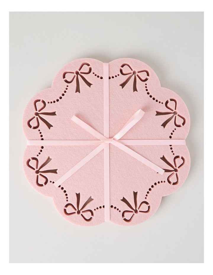 Luxe Bow Placemat Set of 4 35cm in Pink