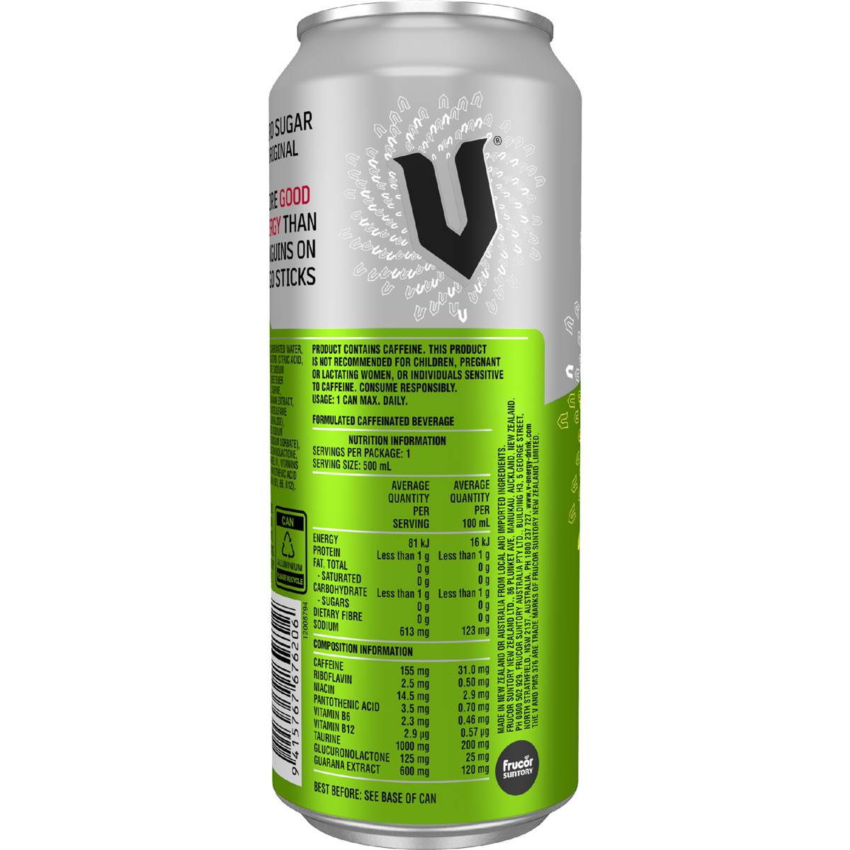 V Energy Sugar Free Drink 500mL