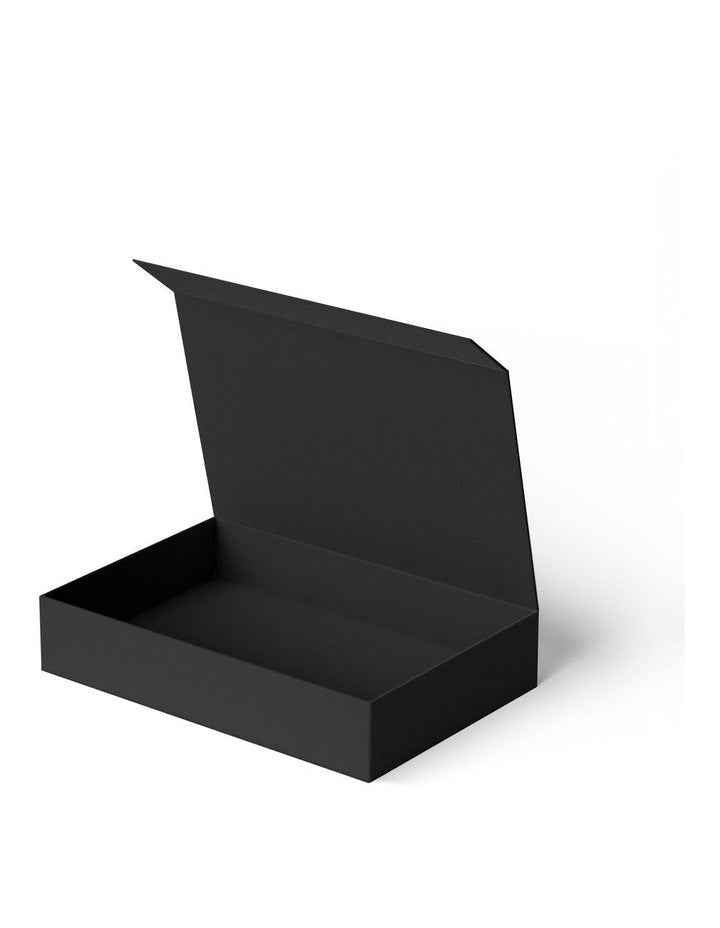 Medium Magnetic Gift Box in White Poppies On Black