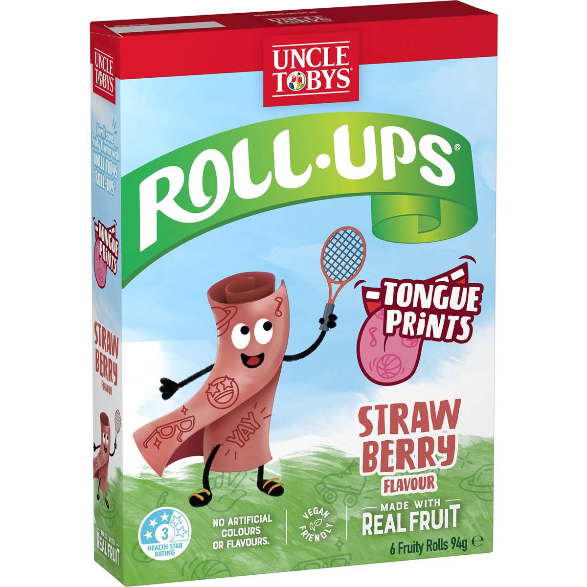 Uncle Tobys Roll-Ups Strawberry Fun Prints 6 Pack