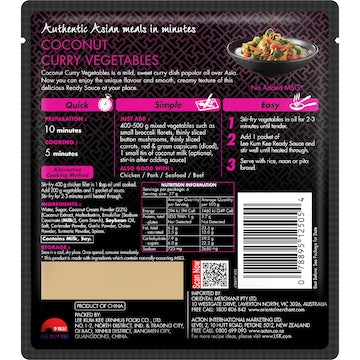 Lee Kum Kee Coconut Curry Vegetables Ready Sauce 110g