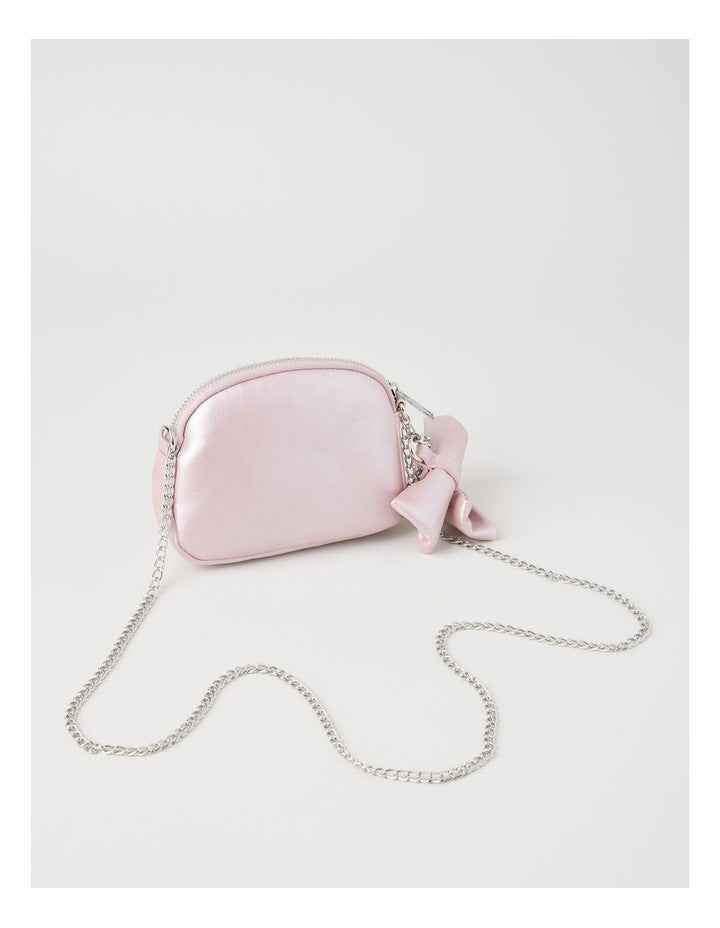 Origami Satin Bow Cross Body Bag in Pink