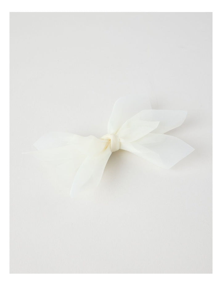 Bow Hair Clip in White