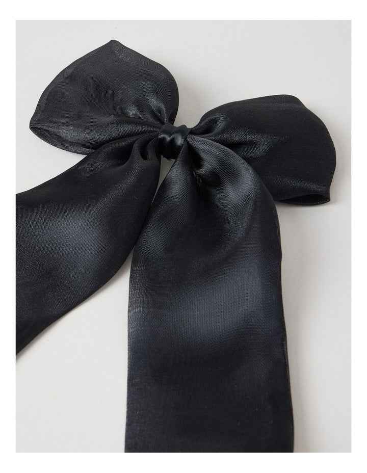 Organza Bow Hair Clip in Black