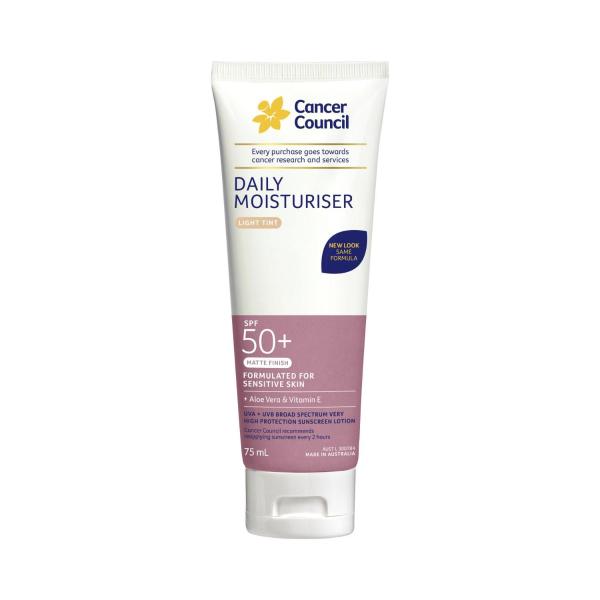 CANCER COUNCIL SPF 50+ FACE DW MOISTURISER MATTE LIGHT TINT