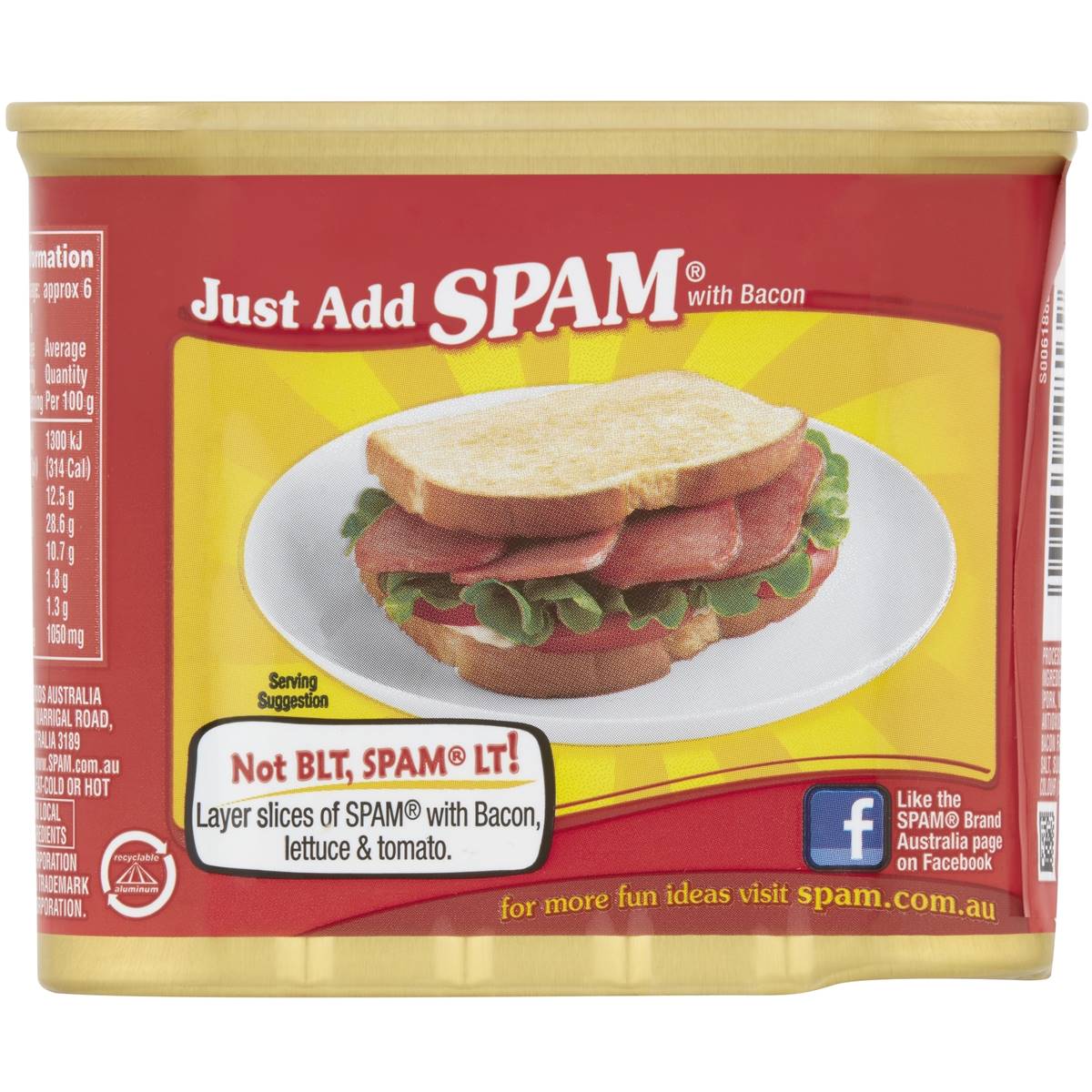 Spam Ham With Real Bacon 340g