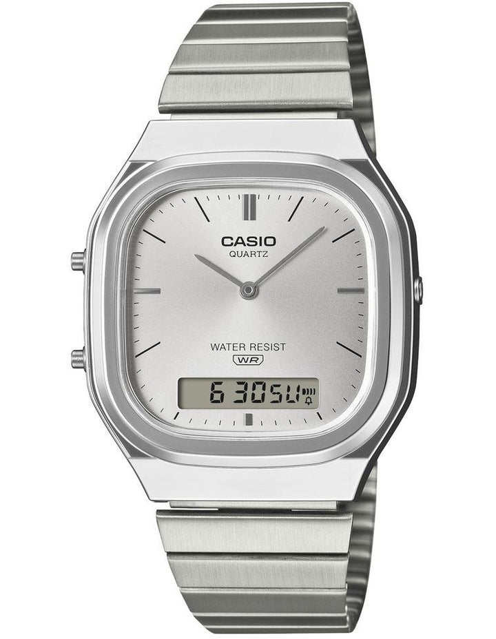 Aq240E-7A Watch in Silver