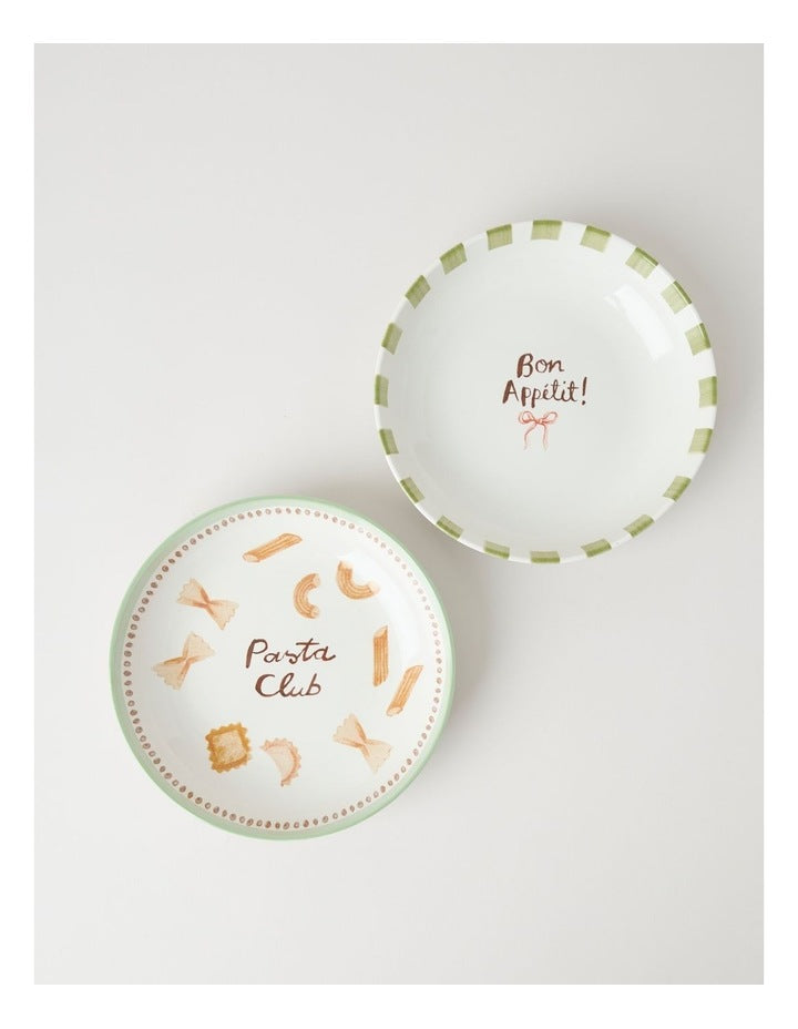 Foodie Pasta Bowl in Bon Appetit Print