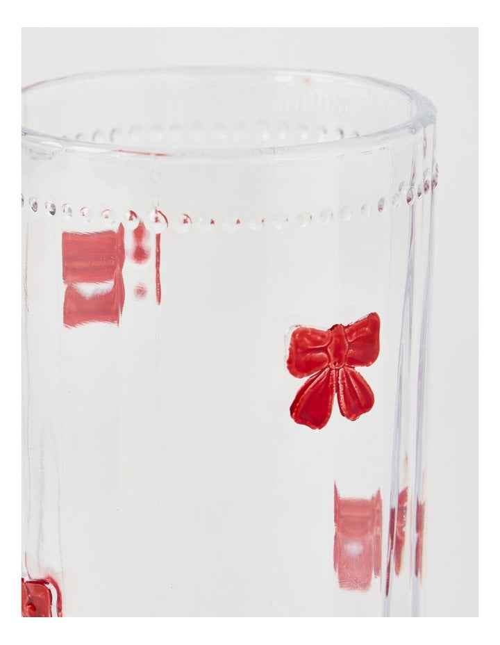 Embossed Bow High Ball Set of 4 460ml in Red