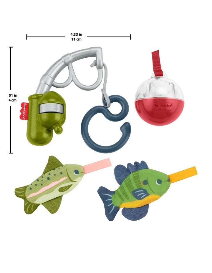 Fisher-Price Mini Me Moments Reel Fun Fishing Gift Set, 4 Baby Toys for Newborn Sensory Play