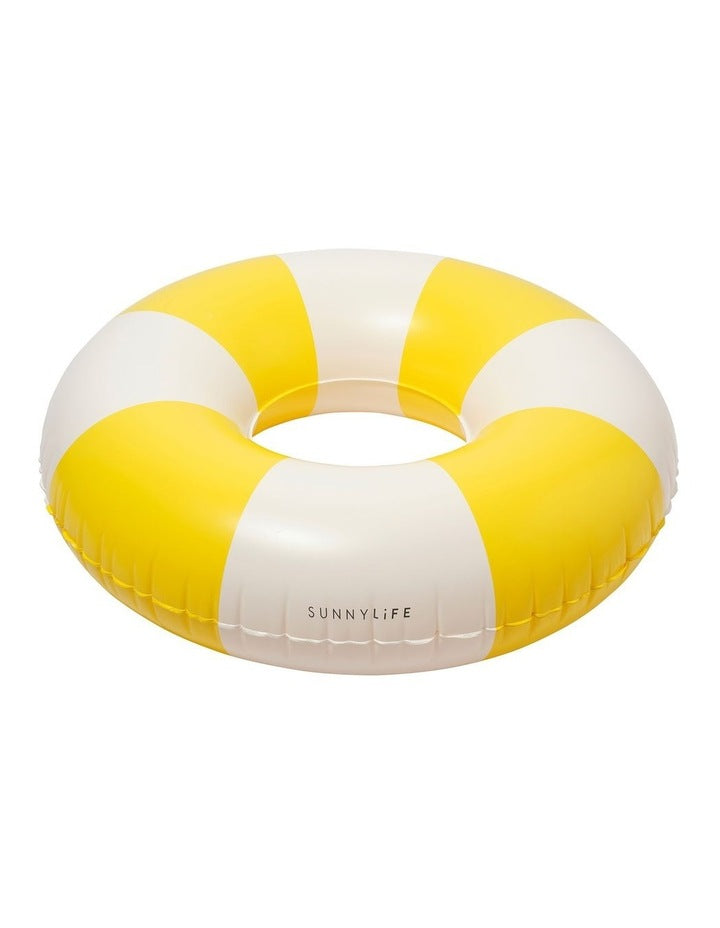 Tube Pool Ring Sunshine Yellow Stripe
