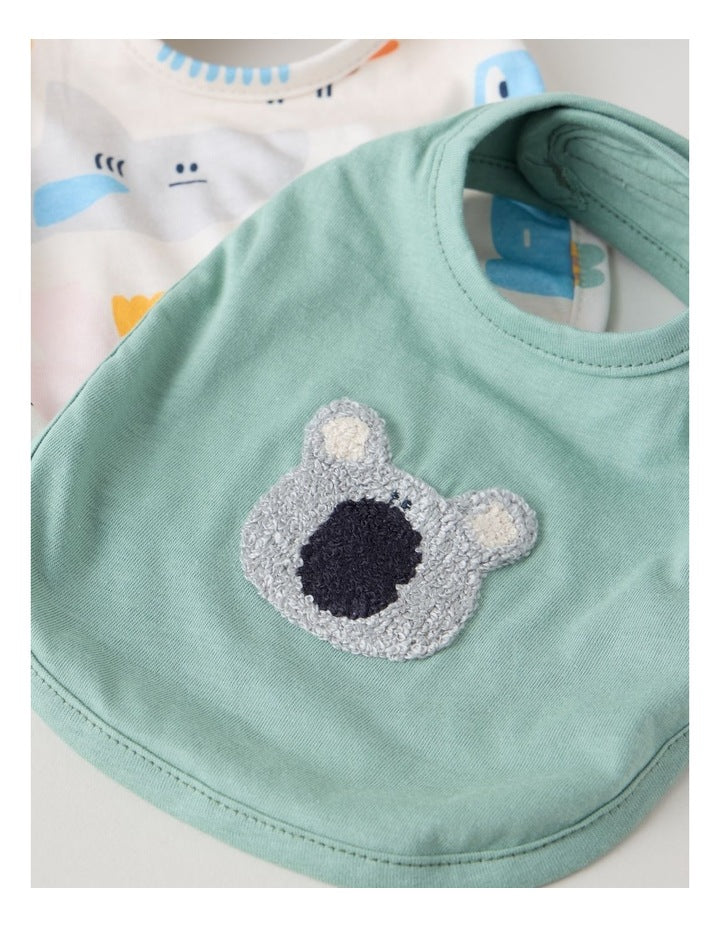 Naturals Newborn 2 Pack Bibs in Sage