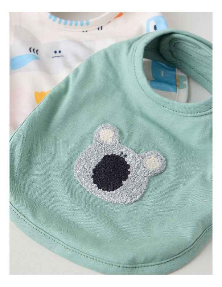 Naturals Newborn 2 Pack Bibs in Sage