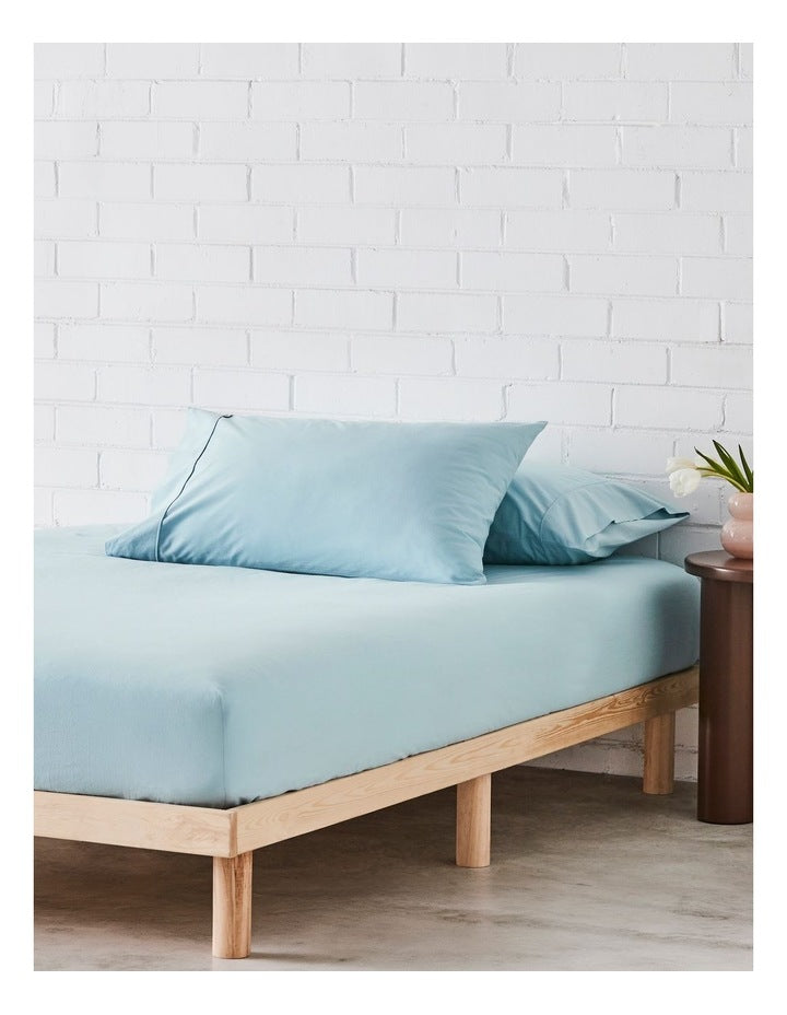 Stonewashed Cotton Pillowcase Pair in Sky