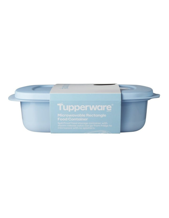 Microwavable Rectangle Food Container 1L Blue