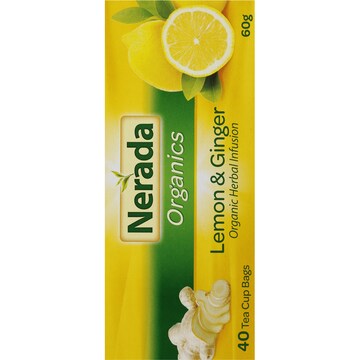 Nerada Organic Lemon & Ginger Tea Bags 40 pack