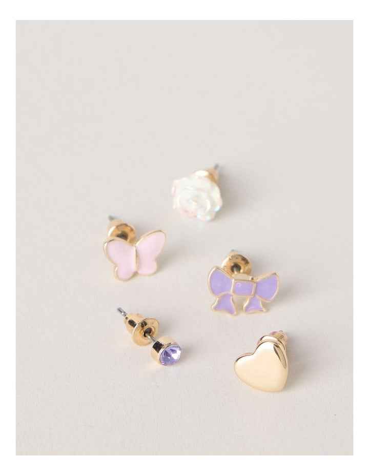 5 Pack Earring Set in Gold
