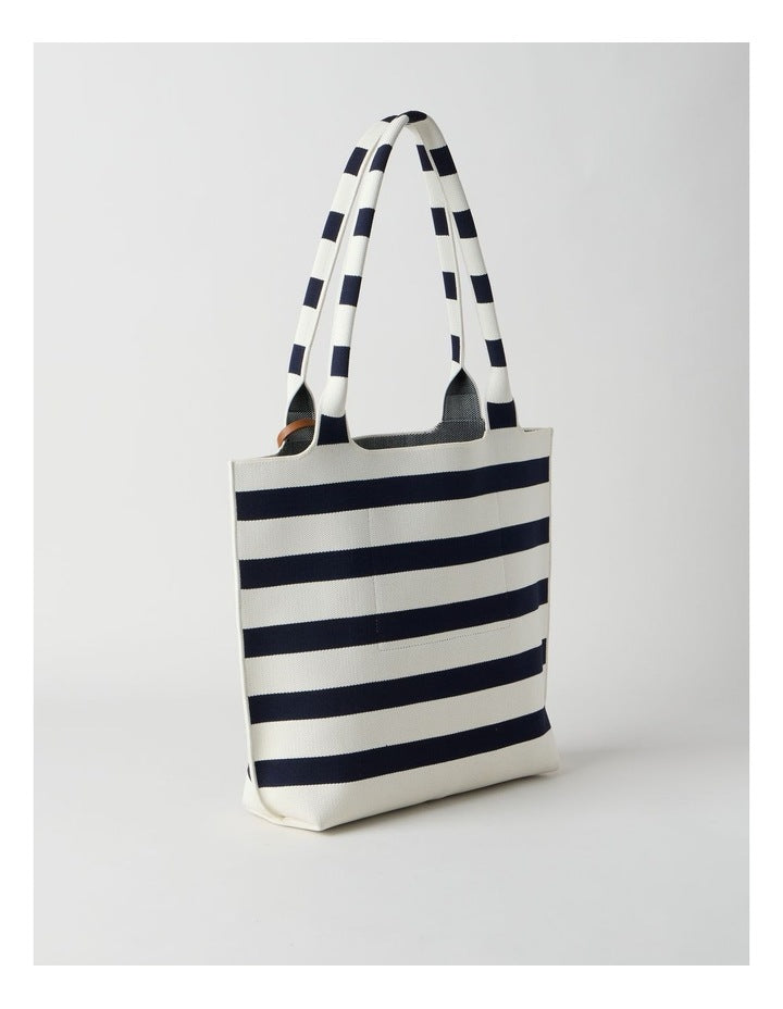 Vaucluse Tote Bag in Navy Stripe