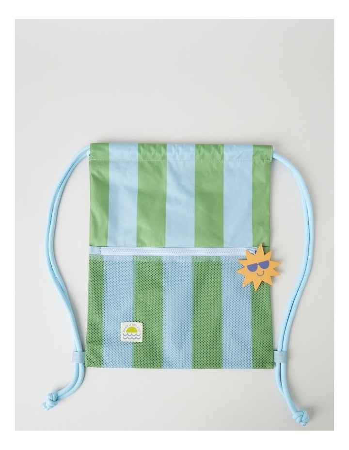 Swim Bag in Stripe Blue/Green
