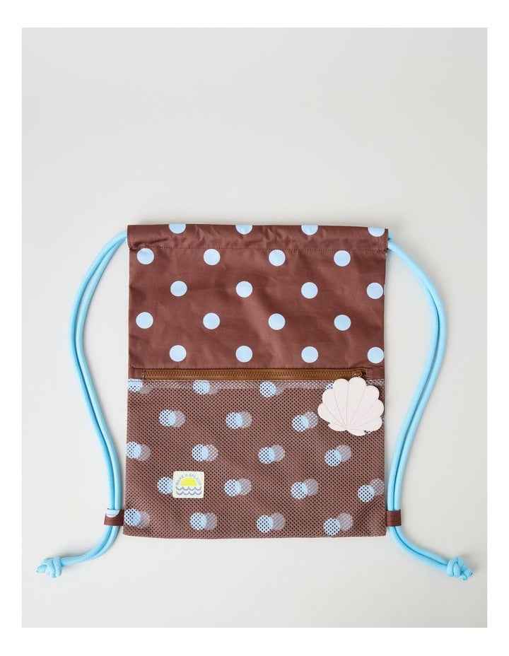 Polka Dot Swim Bag in Brown