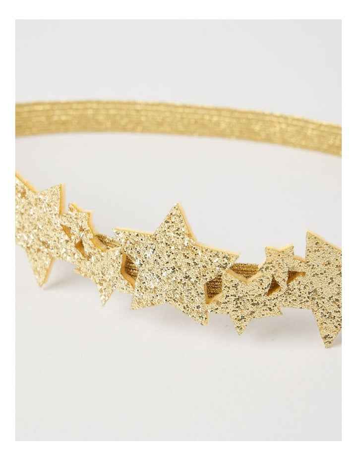 Myer Giftorium Glitter Star Headband in Gold