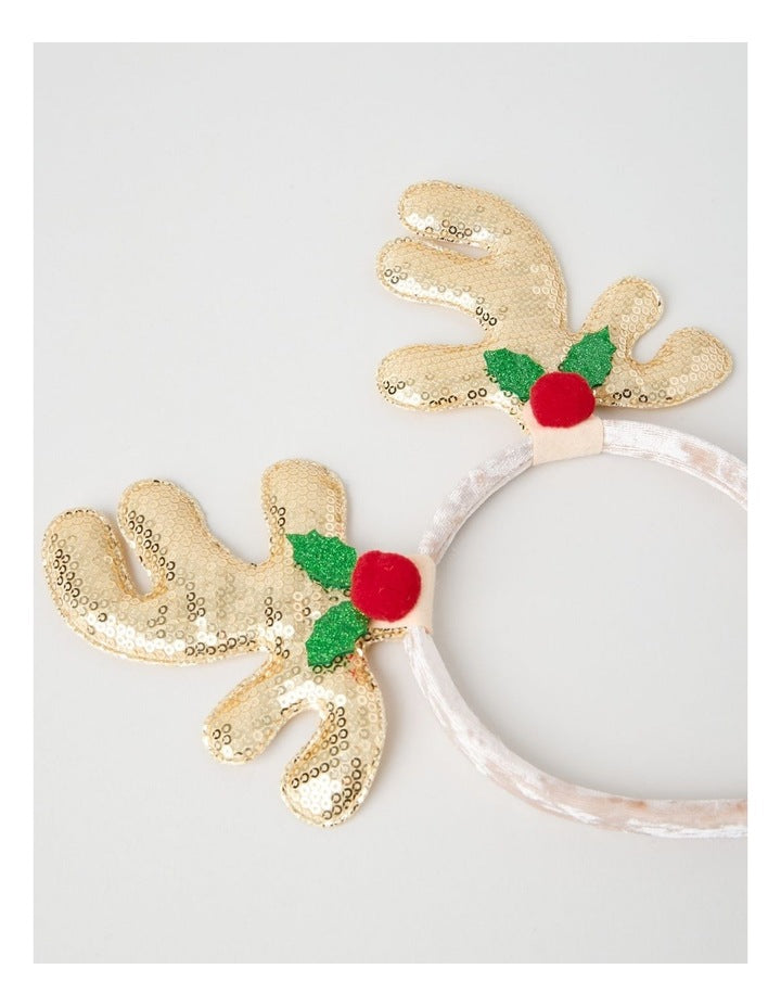 Myer Giftorium Christmas Reindeer Antler Headband in Brown