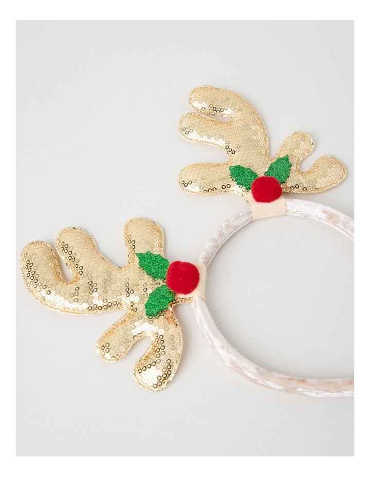 Myer Giftorium Christmas Reindeer Antler Headband in Brown