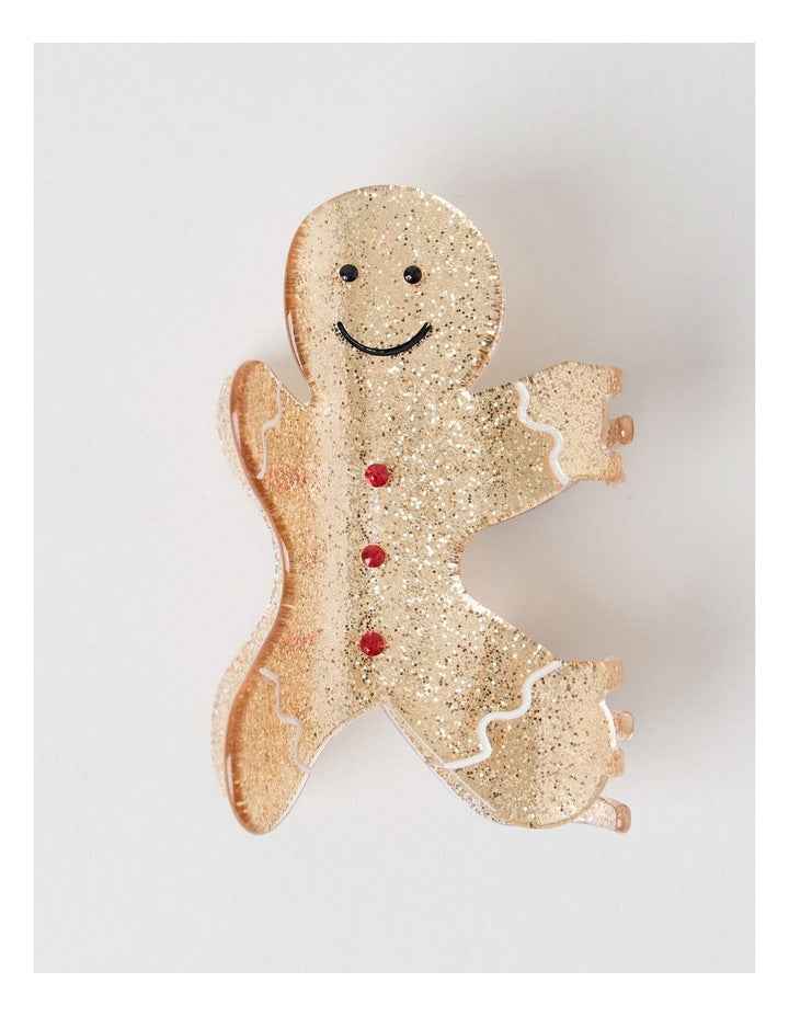 Myer Giftorium Gingerbread Man Claw Clip in Gold