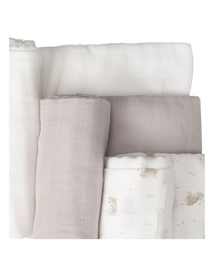 Muslin Wraps 3Pk - Stone Grey