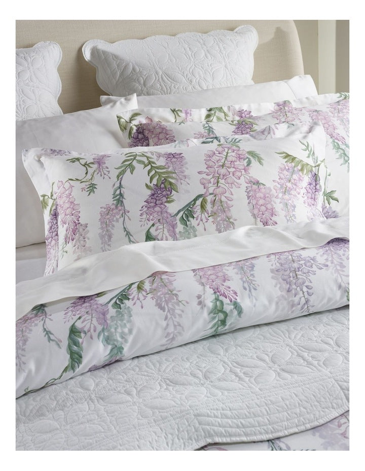 Wisteria Cotton Sateen Quilt Cover Set in Lilac