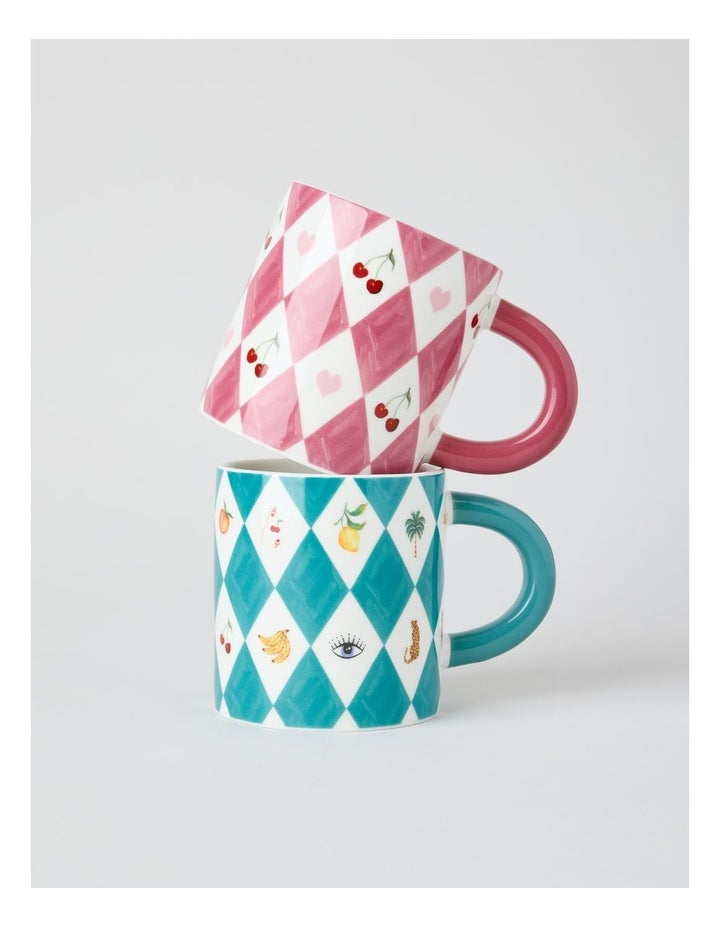 Diamond Mug in Blue