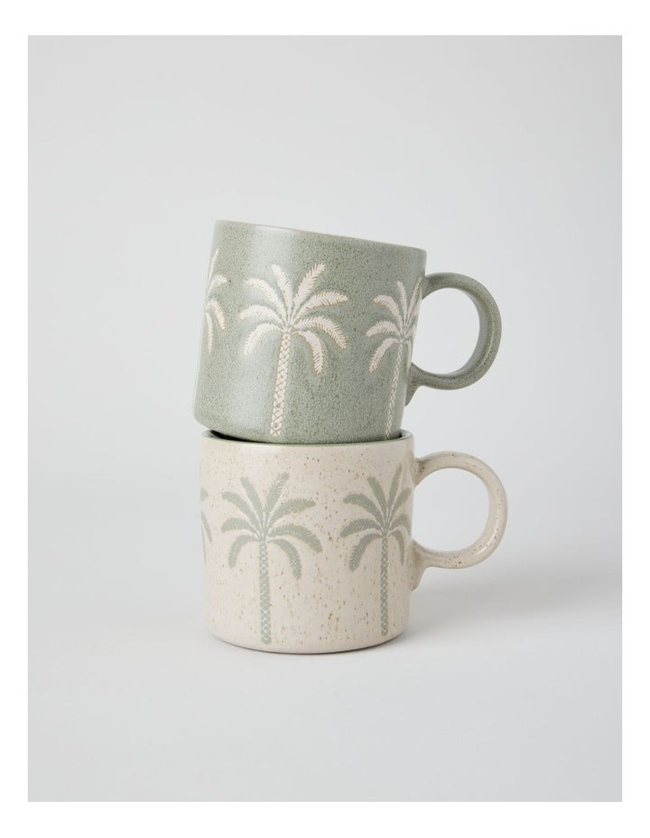 Palm Mug in Green