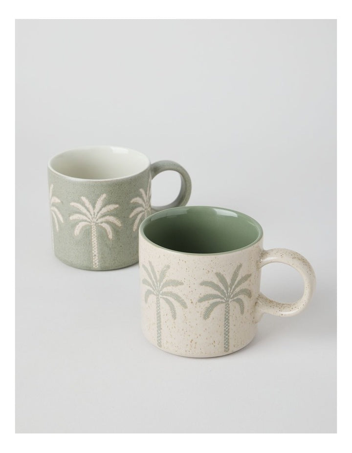 Palm Mug in White