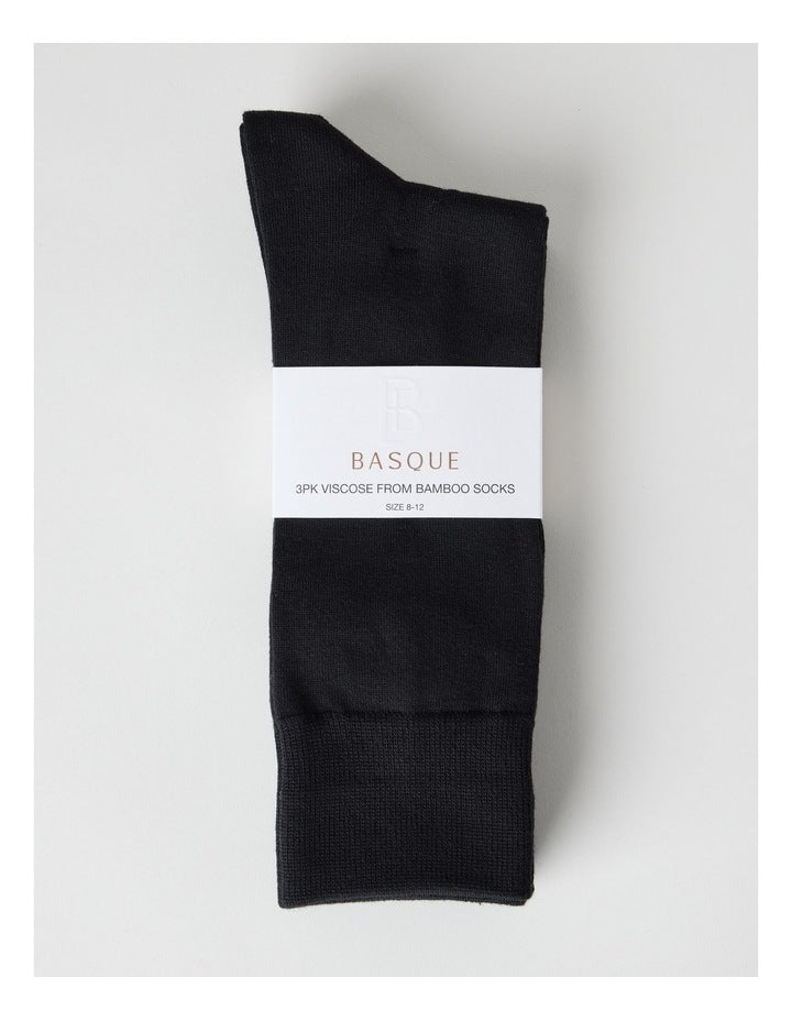 Bamboo Socks 3 Pack in Black