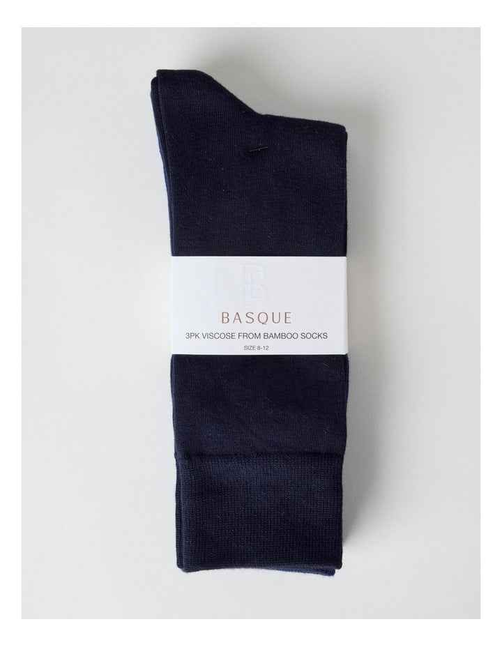 Bamboo Socks 3 Pack in Navy, Smokey Blue, and Shadow Blue