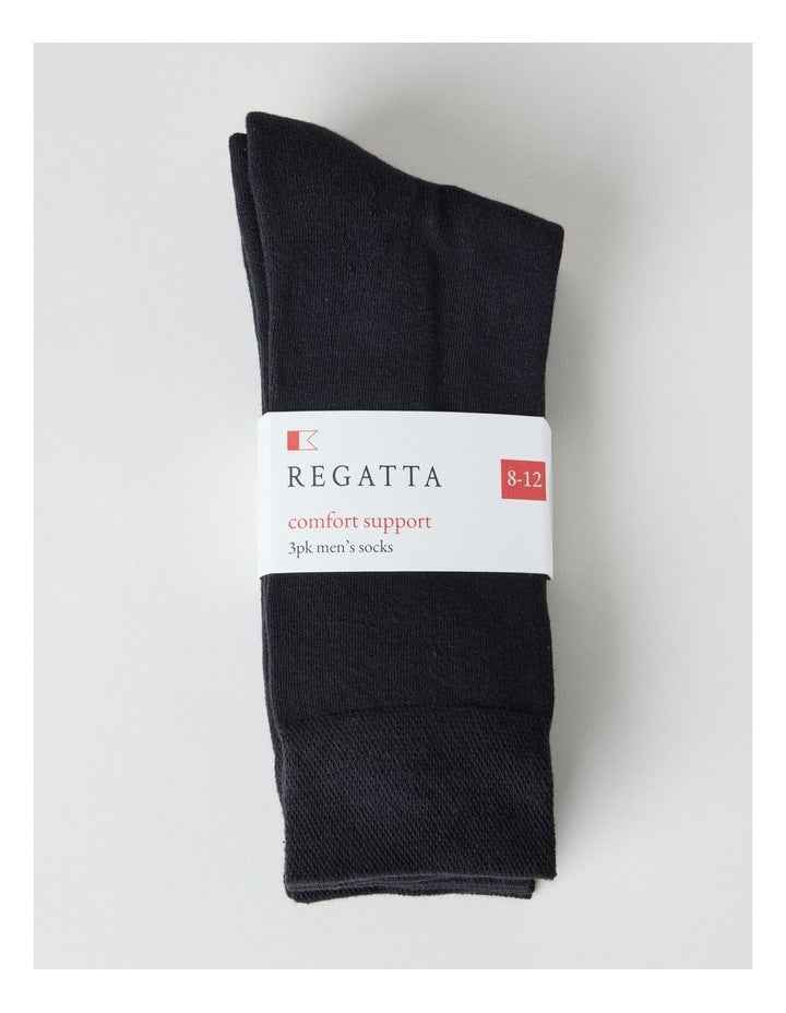 3 Pack Soft Top Comfort Cushion Socks in Black