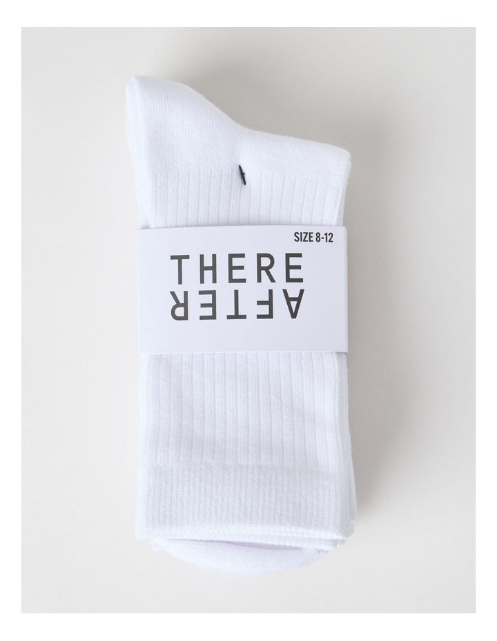 3 Pack Colour Crew Sport Socks in White