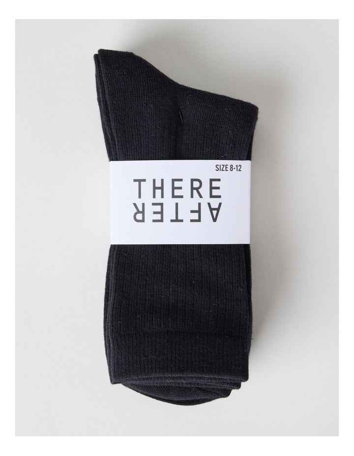 3 Pack Colour Crew Sport Socks in Black