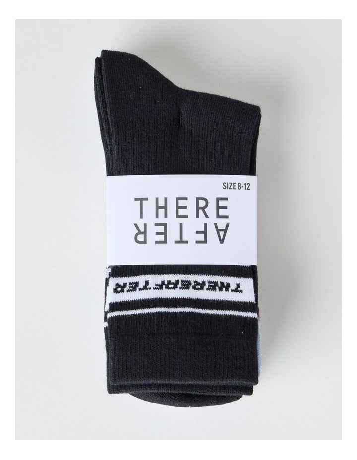 3 Pack Fashion Sports Crew Socks in Black, Ice, and White