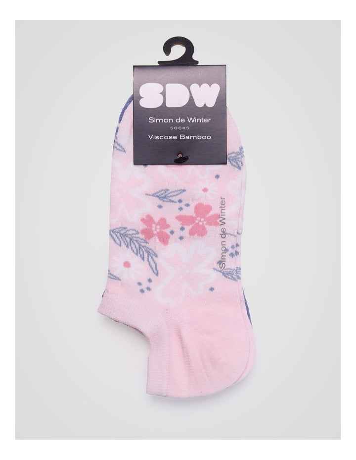 2 Pack Bamboo Patterned Low Cut Socks in Pale Primrose and Light Dusk Blue
