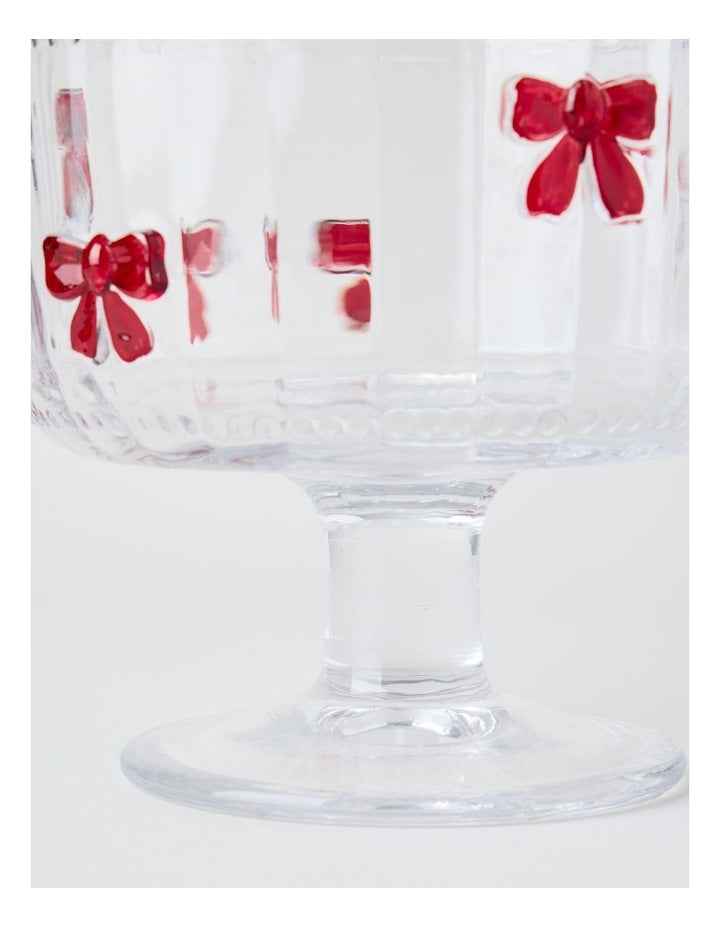 Embossed Bow Trifle Bowl in Red