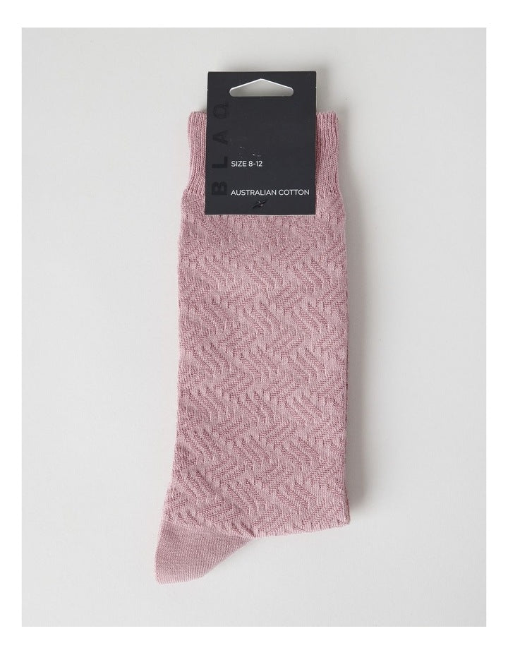 Australian Cotton Textured Socks in Antique Rose