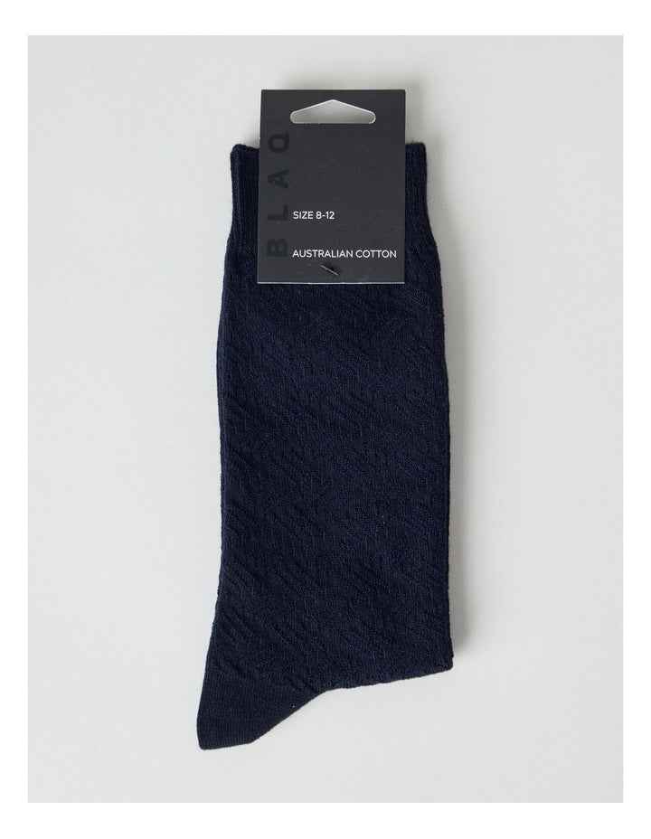 Australian Cotton Textured Socks in Navy