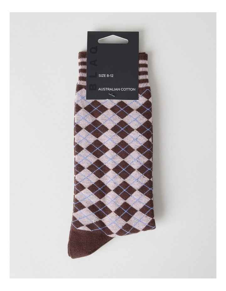 Australian Cotton Argyle Socks in Walnut