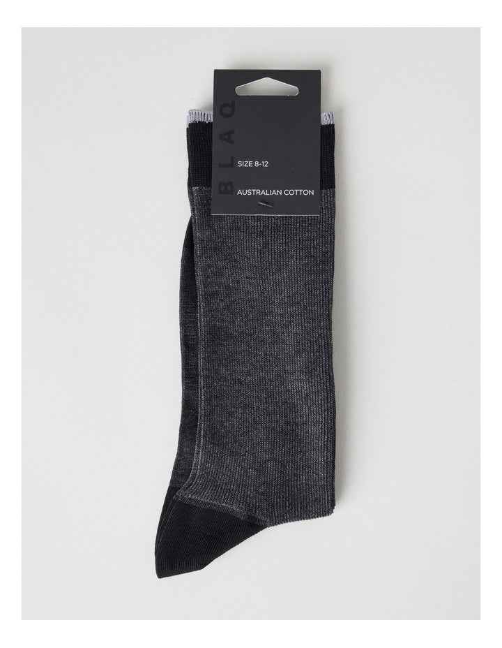Australian Cotton Vertical Stripe Socks in Black