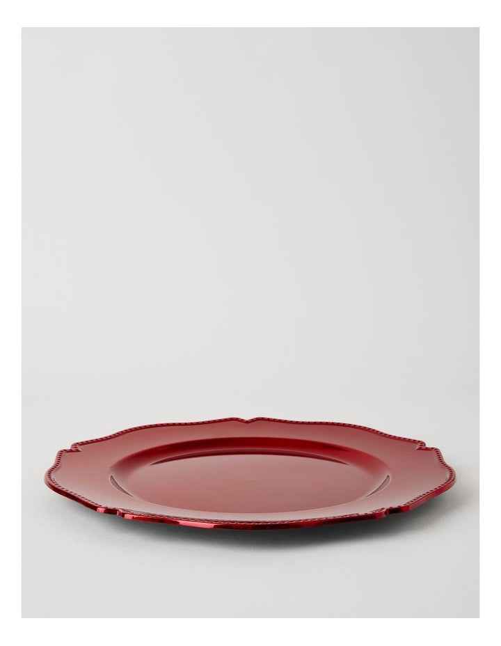 Heirloom Scalloped Charger Plate Set of 4 Red