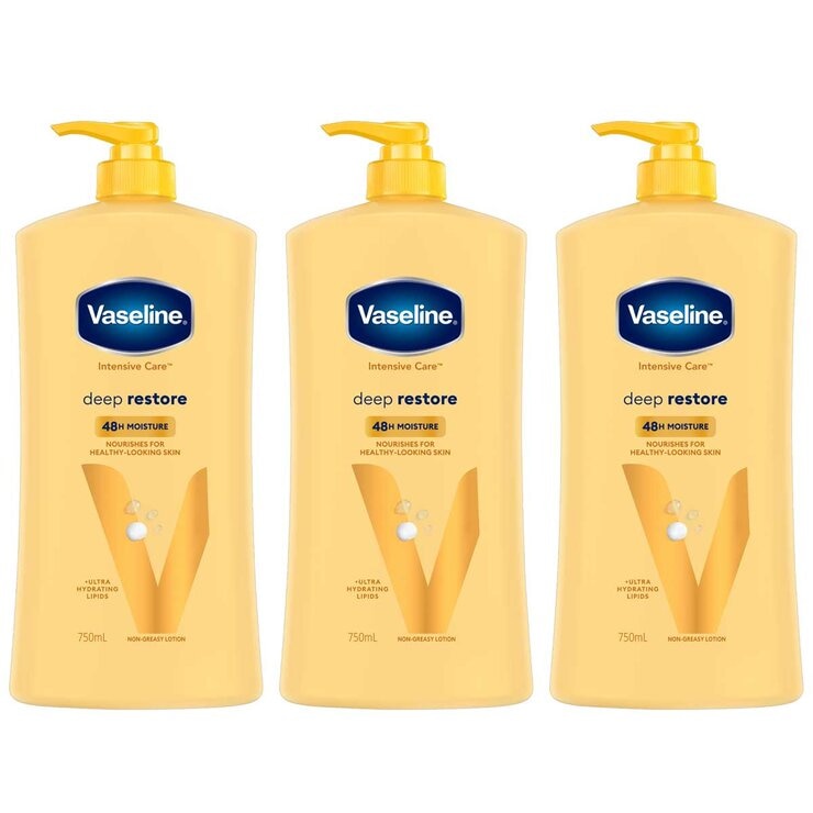 Vaseline Intensive Care Deep Restore Body Lotion 3 x 750ml